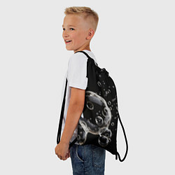 Рюкзак-мешок Пузыри на черном, цвет: 3D-принт — фото 2