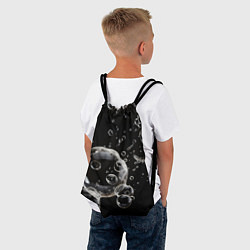 Рюкзак-мешок Пузыри на черном, цвет: 3D-принт — фото 2