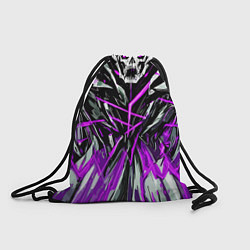 Рюкзак-мешок Череп и фиолетовые полосы, цвет: 3D-принт