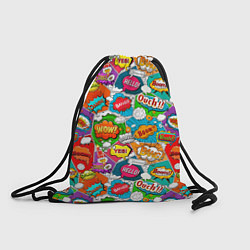 Рюкзак-мешок Bang Boom Ouch pop art pattern, цвет: 3D-принт