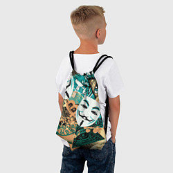 Рюкзак-мешок Криптавалюта с маской Виндетта, цвет: 3D-принт — фото 2