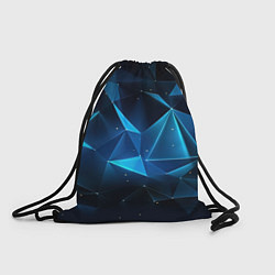 Рюкзак-мешок Синие осколки из мелких абстрактных частиц в стиле, цвет: 3D-принт