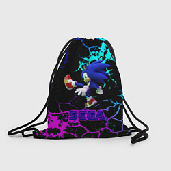Рюкзак-мешок Sonic sega game неоновая текстура, цвет: 3D-принт