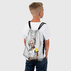 Рюкзак-мешок Девушка в белом топе Cyberpunk 2077, цвет: 3D-принт — фото 2