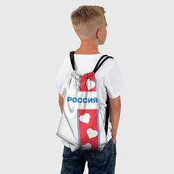 Рюкзак-мешок Россия с сердечками, цвет: 3D-принт — фото 2