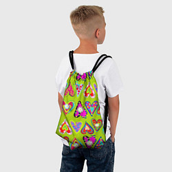 Рюкзак-мешок Разноцветные сердца в мексиканском стиле, цвет: 3D-принт — фото 2
