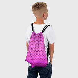 Рюкзак-мешок Красные сердечки на ярко розовом фоне, цвет: 3D-принт — фото 2