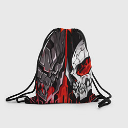 Рюкзак-мешок Черепа и красные полосы, цвет: 3D-принт