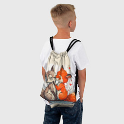 Рюкзак-мешок Влюбленные лисички 14 февраля, цвет: 3D-принт — фото 2