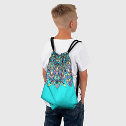 Рюкзак-мешок Мандала голубой, цвет: 3D-принт — фото 2