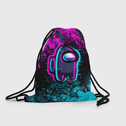 Рюкзак-мешок Амонг ас - брызги неона, цвет: 3D-принт