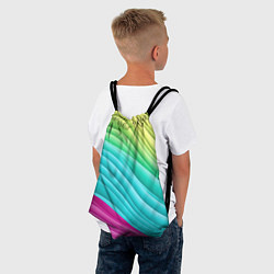 Рюкзак-мешок Волнистая абстракция градиент, цвет: 3D-принт — фото 2