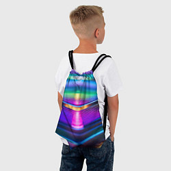 Рюкзак-мешок Неоновые линии платформы, цвет: 3D-принт — фото 2