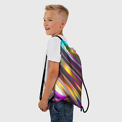 Рюкзак-мешок Неоновый скрученный металл разноцветный, цвет: 3D-принт — фото 2