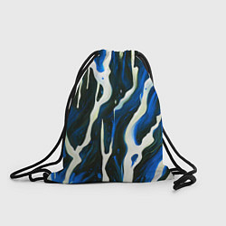 Рюкзак-мешок Текучая краска белая и синяя, цвет: 3D-принт