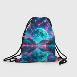 Рюкзак-мешок Неоновая луна, цвет: 3D-принт