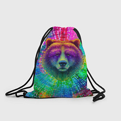 Рюкзак-мешок Цветной медведь, цвет: 3D-принт