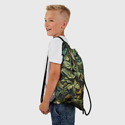 Рюкзак-мешок Реалистичный камуфляж из листьев, цвет: 3D-принт — фото 2