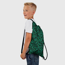 Рюкзак-мешок Абстрактный полосатый зелёный, цвет: 3D-принт — фото 2