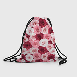 Рюкзак-мешок Красные и розовые розы, цвет: 3D-принт