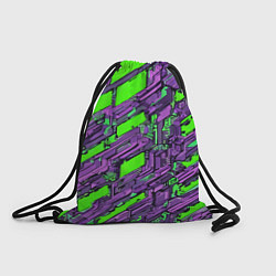 Мешок для обуви Фиолетовые фрагменты на зелёном фоне