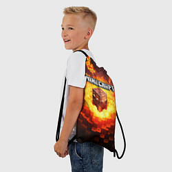 Рюкзак-мешок Огненный minecraft лого, цвет: 3D-принт — фото 2