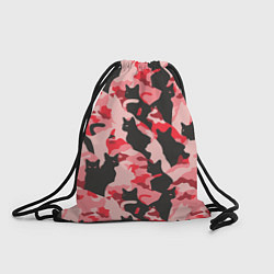 Рюкзак-мешок Розовый камуфляж из котов, цвет: 3D-принт