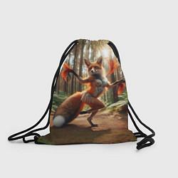 Рюкзак-мешок Лиса Шаманка танцует зажигательный танец в лесу, цвет: 3D-принт