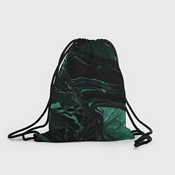 Рюкзак-мешок Черно-зеленый мрамор, цвет: 3D-принт