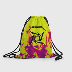 Рюкзак-мешок Металлика огненный стиль бенд, цвет: 3D-принт