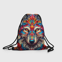 Рюкзак-мешок Красочный волк, цвет: 3D-принт