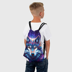 Рюкзак-мешок Волк и звезды, цвет: 3D-принт — фото 2