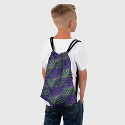 Рюкзак-мешок Фиолетово-зеленые ромбики, цвет: 3D-принт — фото 2