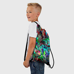 Рюкзак-мешок Слоники в орнаменте, цвет: 3D-принт — фото 2
