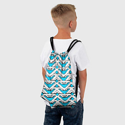 Рюкзак-мешок Бело-синий узор, цвет: 3D-принт — фото 2