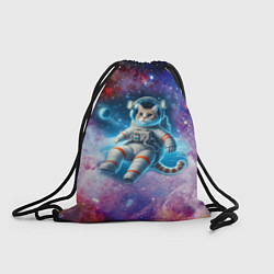 Рюкзак-мешок The cat is a brave cosmonaut - ai art, цвет: 3D-принт