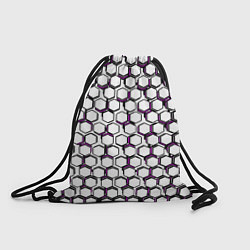 Рюкзак-мешок Киберпанк узор из шестиугольников розовый, цвет: 3D-принт