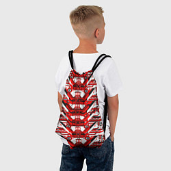 Рюкзак-мешок Красно-белая техно броня, цвет: 3D-принт — фото 2