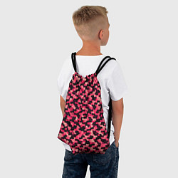 Рюкзак-мешок Мозаика красно-бордовый, цвет: 3D-принт — фото 2