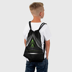 Рюкзак-мешок Black green abstract nvidia style, цвет: 3D-принт — фото 2