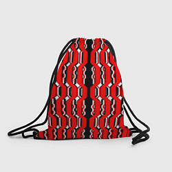 Рюкзак-мешок Красные и белые техно линии, цвет: 3D-принт