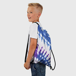 Рюкзак-мешок Сине-фиолетовый узор тай дай, цвет: 3D-принт — фото 2