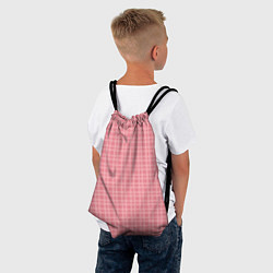 Рюкзак-мешок Лососево-розовый клетчатый, цвет: 3D-принт — фото 2