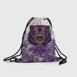 Рюкзак-мешок Фиолетовый медведь голова, цвет: 3D-принт
