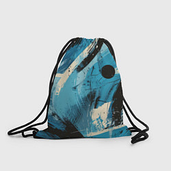 Рюкзак-мешок Синие белые черные мазки краски, цвет: 3D-принт