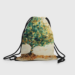 Рюкзак-мешок Многоугольное дерево с листьями, цвет: 3D-принт