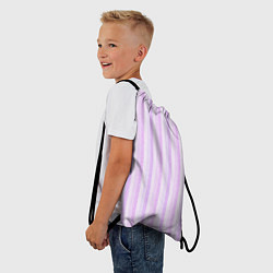 Рюкзак-мешок Светло-сиреневый полосатый, цвет: 3D-принт — фото 2