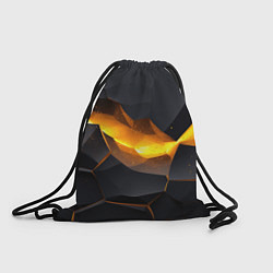 Рюкзак-мешок Разлом черных плит и оранжевая лава, цвет: 3D-принт