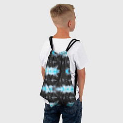 Рюкзак-мешок Сине чёрный тайдай, цвет: 3D-принт — фото 2