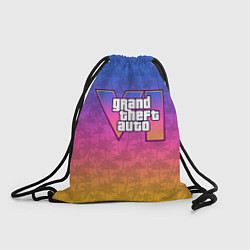 Рюкзак-мешок GTA 6 - пальмы и логотип, цвет: 3D-принт